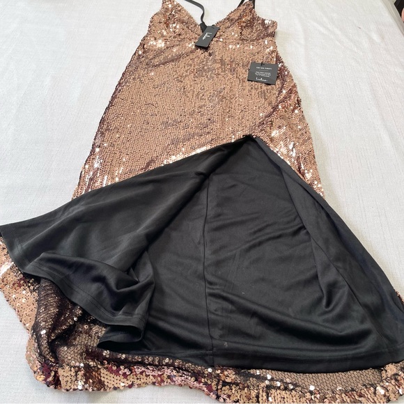 Lulu’s Spectacular Moments Rose Gold Sequin Midi Dress. Size S - Picture 7 of 13